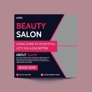 Black and pink Beauty and spa salon social media post banner ad and skin care Center website banner ads design suitable for Makeup Social media post Banner Square Flyer Template Design vector
