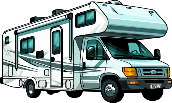 AI generated Cute recreational vehicle in cartoon style png