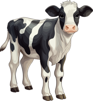 AI generated Cute cow in cartoon style png