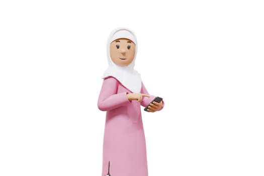 3d man holding and pointing a cellphone while smiling at camera png