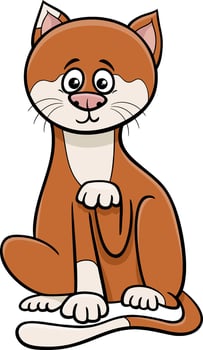funny cartoon spotted cat comic animal character vector