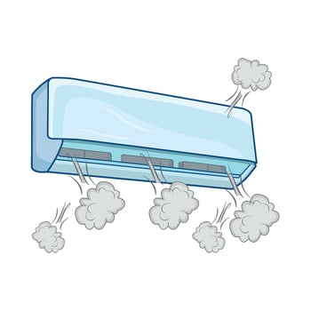 illustration of broken air conditioner vector