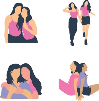International Women Day Icon Set. With Flat Design. Vector Illustration