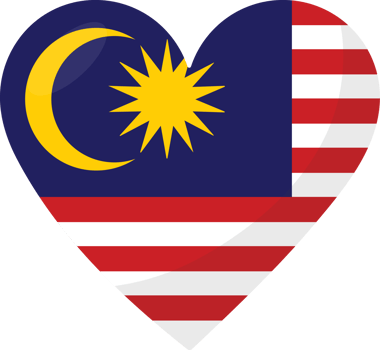 Malaysia flag heart 3D style. png