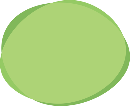 Green abstract organic blotch shape. Flat design illustration. png