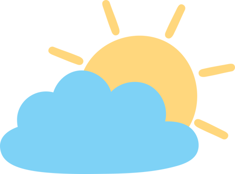 Cute cloud cartoon icon. Flat design illustration. png