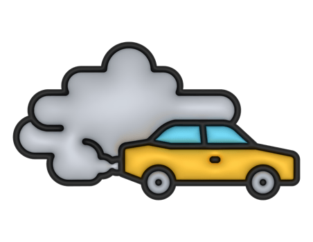 a 3d Air Pollution And Car on a transparent background png