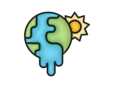 a 3d Global Warming on a transparent background png