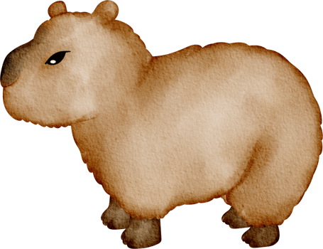 watercolor capybara clip art png