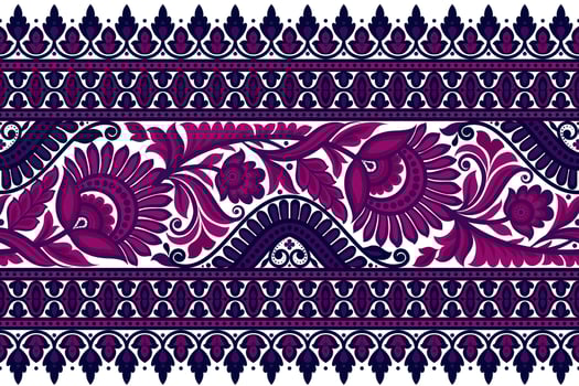 floral seamless background Geometric ethnic oriental ikat seamless pattern traditional Design for background,carpet,wallpaper,clothing,wrapping,Batik,fabric,Vector illustration embroidery style. vector
