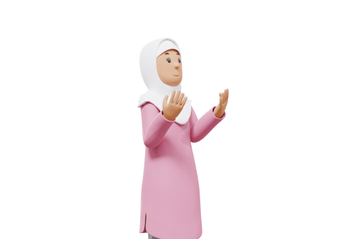 3d illustration of  woman muslim raised both hands while praying png