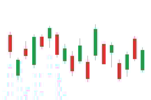 Stock market bar graph, candlestick chart, finance trade data, vector illustration.