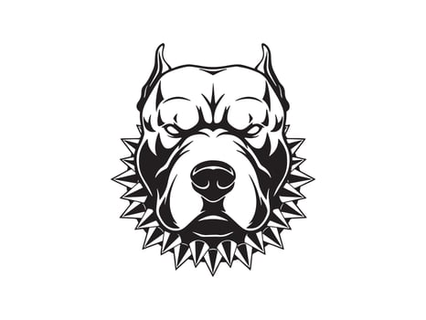 angry  pitbull silhouette vector illistration
