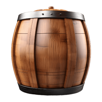 AI generated 3D Rendering of a Wine Wooden Drum on Transparent Background - Ai Generated png