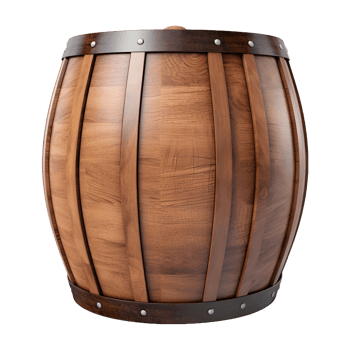 AI generated 3D Rendering of a Wine Wooden Drum on Transparent Background - Ai Generated png