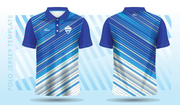 blue polo sport jersey mockup design vector