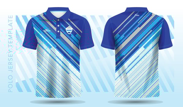 blue polo sport jersey mockup design vector