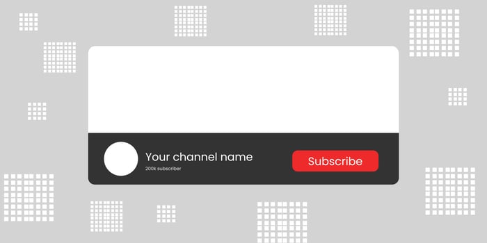 Youtube Channel Name Lower Third with Content Placeholder. Placeholder for Channel Logo. Vector illustration