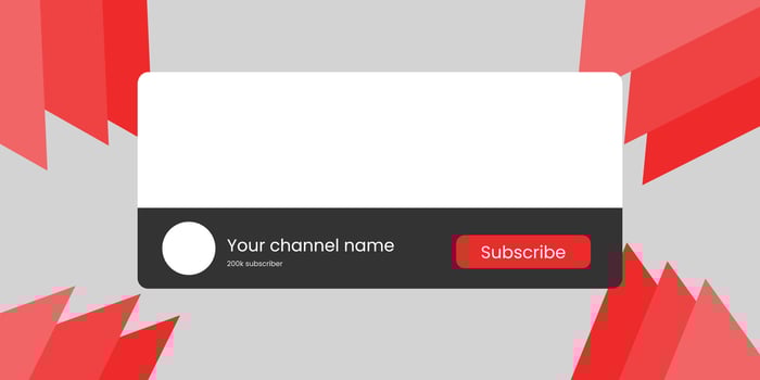 Youtube Channel Name Lower Third with Content Placeholder. Placeholder for Channel Logo. Vector illustration