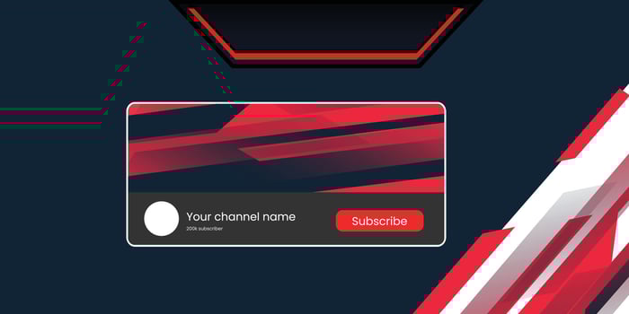 Youtube Channel Gaming Cover. Social Media Horizontal Live Streaming Banner. Red Cover for Gaming Video Service. . Vector illustration