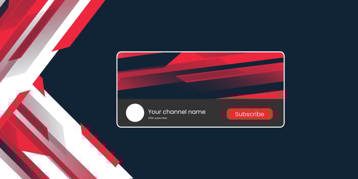Youtube Channel Gaming Cover. Social Media Horizontal Live Streaming Banner. Red Cover for Gaming Video Service. . Vector illustration