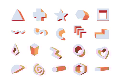 Geometric Memphis Extrude Element Set vector
