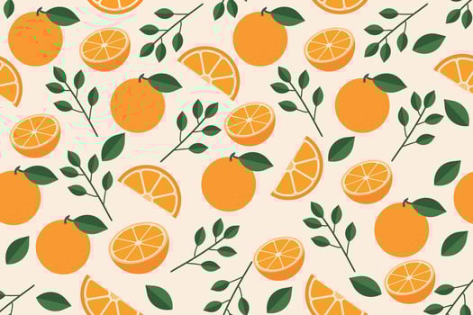 Seamless pattern with cute tropical fruit orange. Cute summer background for fabrics, decorative paper, textile print. Templates for celebration, ads, branding, banner, cover, label, poster vector