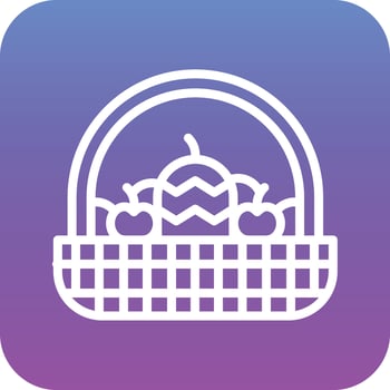 Fruits Basket Vector Icon