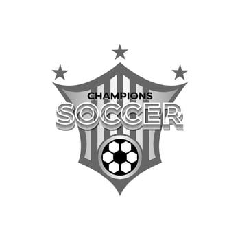 Football logo badge with a soccer ball illustration. Sport team logo vector template.