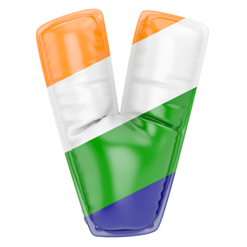 Balloon V Font Indian color of flag png