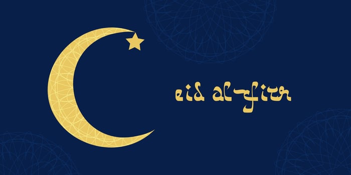 Eid al Fitr Ramadan Bayram end fast. vector