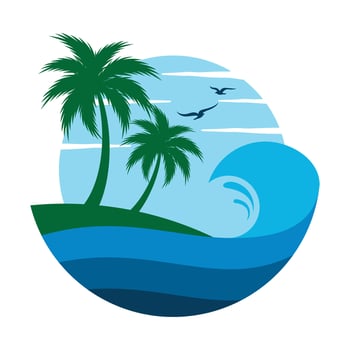 Beach logo design Vector