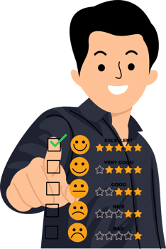 customer satisfaction give 5 stars rating feedback png