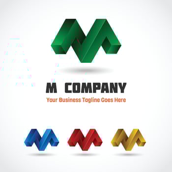 vector gradient m logo template collection