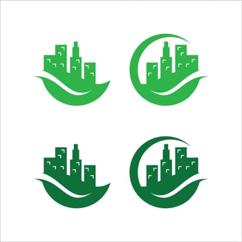 Landscaping green city vector editable