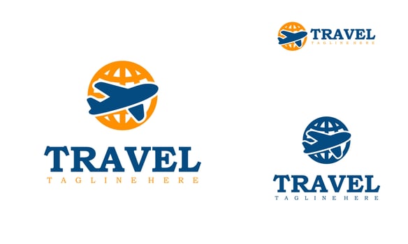 Agency travel  business logo designs concept template. Plane Travel logo transport  logistics delivery. vector