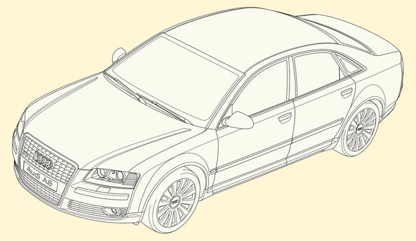 Audi A8 car 3D vector