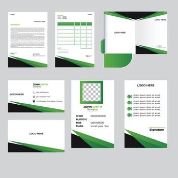 Free vector stylish business stationery items set