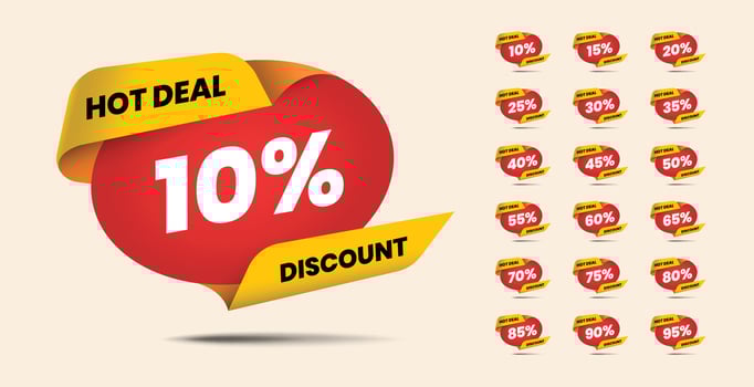 Modern price discount tag and label design for product promotion banner vector
