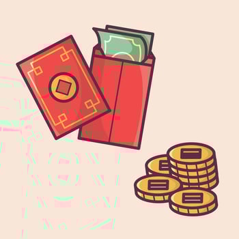 Chinese Lunar New Year celebration traditional holiday icon vector art materials. colorful and neat design