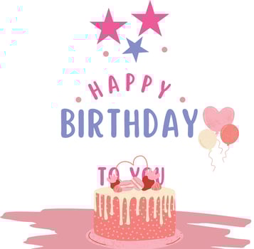 Happy Birthday typography vector design for greeting cards and poster with balloon, confetti and gift box, design template for birthday celebration.