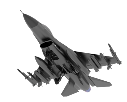 Fighter jet isolated on background. 3d rendering - illustration png