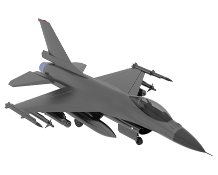 Fighter jet isolated on background. 3d rendering - illustration png