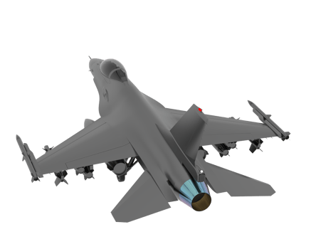 Fighter jet isolated on background. 3d rendering - illustration png