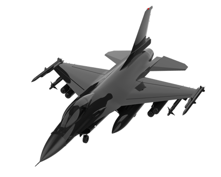 Fighter jet isolated on background. 3d rendering - illustration png