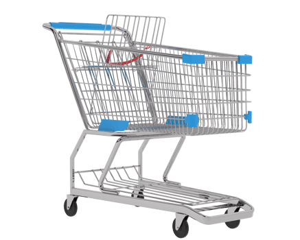 Grocery trolley  isolated on background. 3d rendering - illustration png