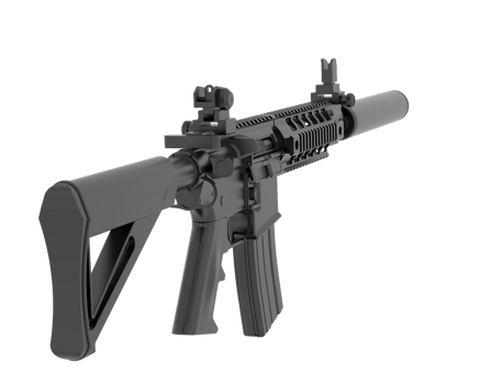 Machine-gun isolated on background. 3d rendering - illustration png