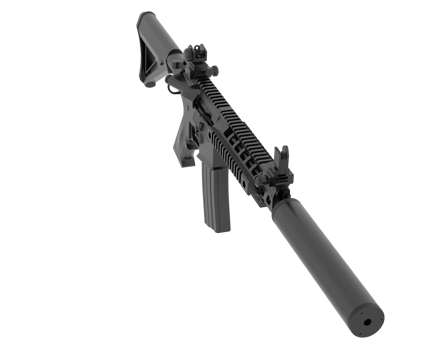 Machine-gun isolated on background. 3d rendering - illustration png