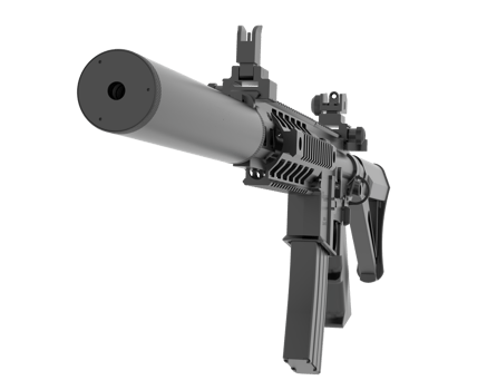 Machine-gun isolated on background. 3d rendering - illustration png