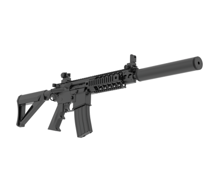 Machine-gun isolated on background. 3d rendering - illustration png